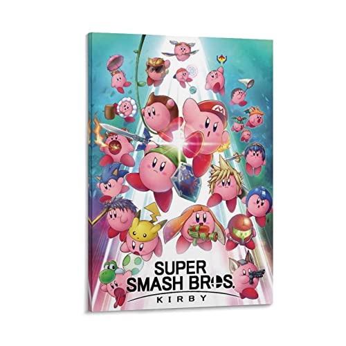 XXJDSK Druck Auf Leinwand Kirby Super Smash Bros Poster, modernes Familien-Schlafzimmer-Dekor-Poster 60X90cm Kein Rahmen