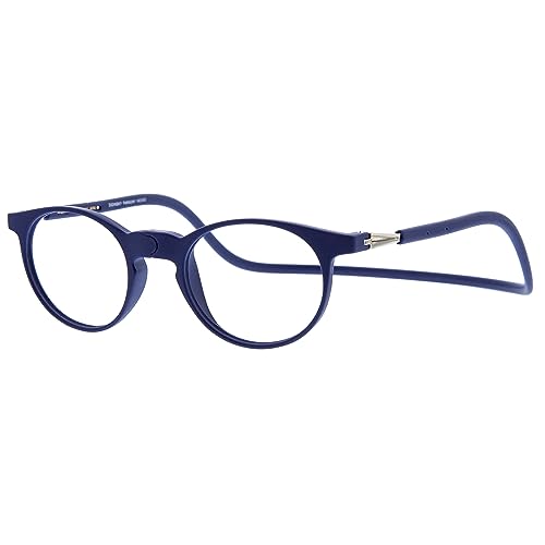 DIDINSKY FARADAY ROUND Presbyopie-Brille mit Magnet und Blaulichtfilter, Lesebrille für Damen und Herren, blendfreie Gläser, 8 Farben und 5 Graduierungen, Indigo, 3