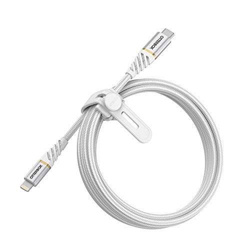 OtterBox Peformance Plus, geflochten und verstärktes USB C-Lightning Kabel - MFI / Schnelllade kompatibel - 2 Meter, Weiß