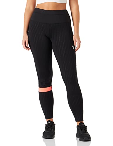 Macron Damen Run FCC Clover Light Stretch Long Pants Woman Blk/Ncor Laufhose, Schwarz, L