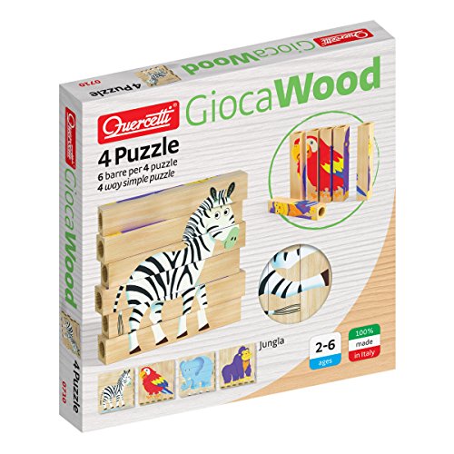 Quercetti – q0710 – 4 Puzzles Jungle – Holz