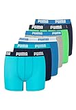 PUMA Boxershorts Jungen Kinder Unterhose Unterwäsche 6 er Pack, Farbe:Blue/Green, Bekleidung:140