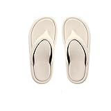 rutschfeste Hausschuhe, Strand-Flip-Flops, erhöhter Dicker Boden, Flip-Flops for Damen außen, Eva-Außenseite, rutschfest, weich (Color : 2613White, Size : Girdle035)