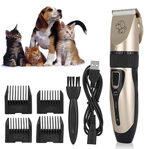 SunshineFace Tierhaarschneider USB Elektrisches Tier Tierhund Katzenhaarschneider Rasierer Rasiermesser Putzmaschine