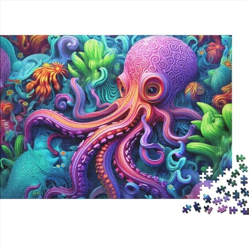Holzpuzzle 1000 Teile Für Erwachsene Ocean Octopus 1000-teiliges Puzzle Lernspiele Heimdekorationspuzzle 1000pcs (75x50cm)