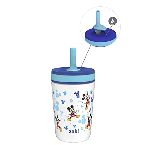 Zak Designs Disney Kelso Kleinkindbecher für Reisen oder zu Hause, vakuumisolierter Edelstahl-Schnabelbecher mit auslaufsicherem Design, perfekt für Kinder (Mickey Mouse)