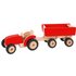 Holzfahrzeug TRAKTOR mit Anhänger in rot