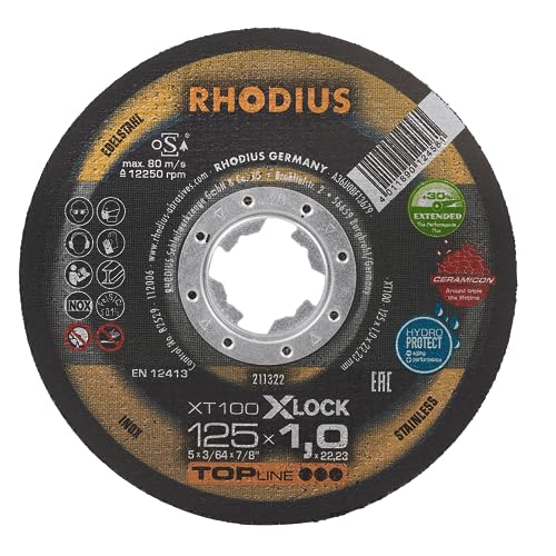 25x Rhodius Extradünne Trennscheibe XT100 EXTENDED X-LOCK 125 x 1,0 x 22,23