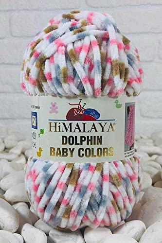 Himalaya Delphin Baby Colors (5er-Pack), 5 x 100 g, super sperriges Himalaya-Garn, Deckengarn, Samtgarn, Strickgarn, Amigurumi-Garn (80413)