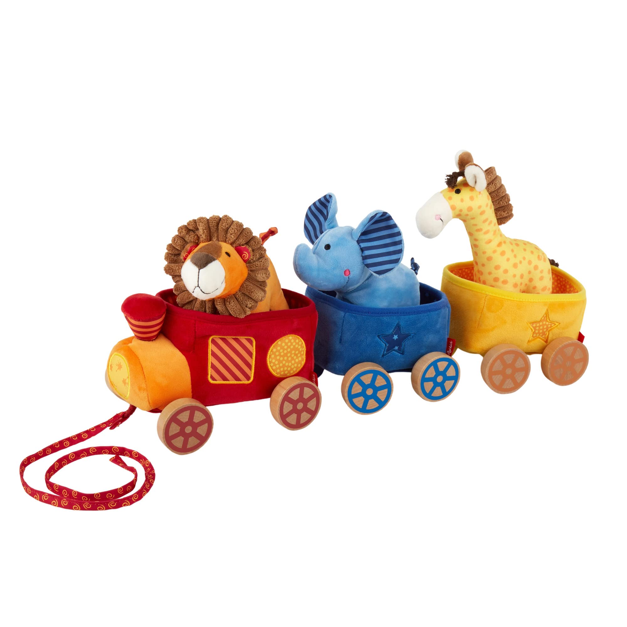 SIGIKID 41083 Safari-Zug Soft PlayQ Mädchen und Jungen Babyspielzeug empfohlen ab 3 Monaten mehrfarbig