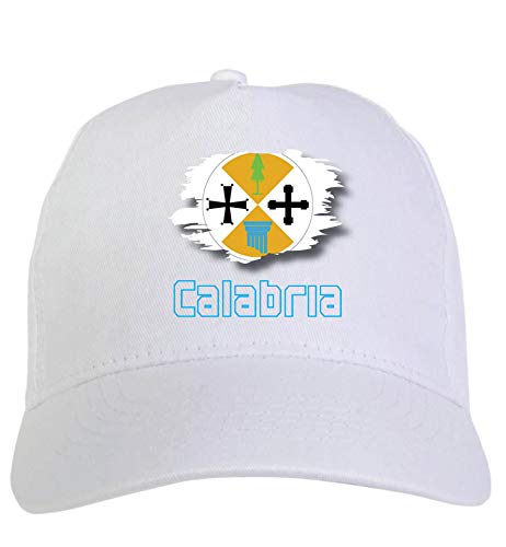 Typolitografie Ghisleri Cap Weiß Region Kalabrien Italien Flagge Klettverschluss 102
