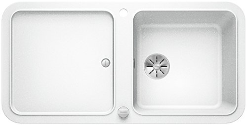 Blanco Yova XL 6 S, Küchenspüle aus Silgranit PuraDur, reversibel, Weiß/mit InFino-Ablaufsystem, inklusiv Compound-Schneidbrett und Ablauffernbedienung; 523598