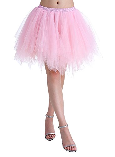Karneval Erwachsene Damen 80's übergröße Tüllrock Tütü Röcke Tüll Petticoat Tutu Rosa