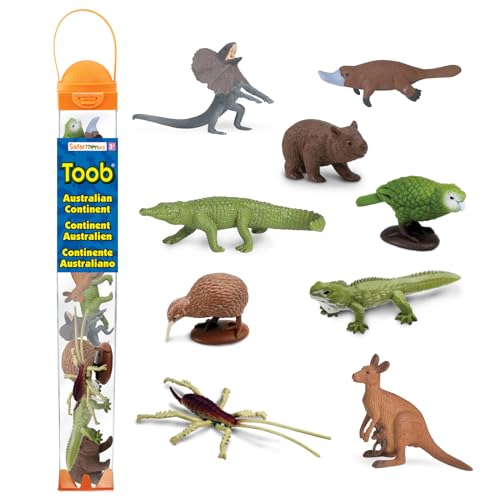 Safari Ltd. Australasia TOOB - 9 Miniatur-Tierfiguren aus Australien und Neuseeland - Lernspielzeug-Set für Jungen, Mädchen und Kinder ab 3 Jahren