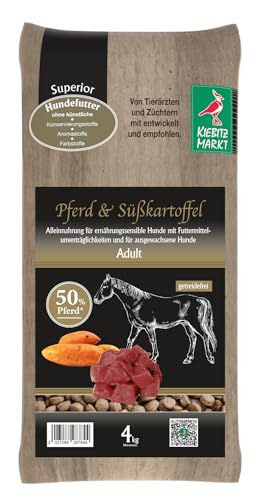 Kiebitzmarkt Superior Hundefutter Trockenfutter Adult Pferd + Süßkartoffel getreidefrei (4 kg)