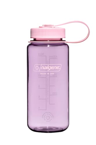 Nalgene Sustain Tritan BPA-freie Wasserflasche aus 50% Kunststoffabfällen, 473 ml, breite Öffnung, Kirschblüte