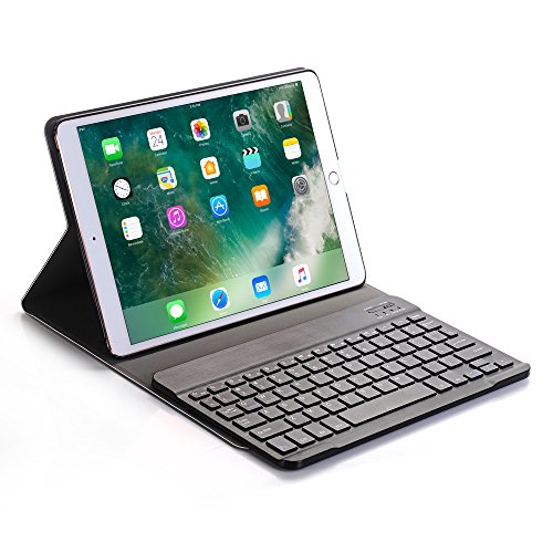 Lobwerk 2in1 Keyboard Cover für Apple iPad iPad 10.2 2019 7 Generation Case Tastatur Schutz Hülle Blau