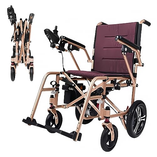 Bueuwe Elektrischer Rollstuhl Elektrisch Faltbar Leicht Elektrorollstuhl für ältere Menschen, Elektrische Rollstühle für Wohnung und Urlaub, 10A Lithium Batterie, 18km Reichweite, 13,8kg