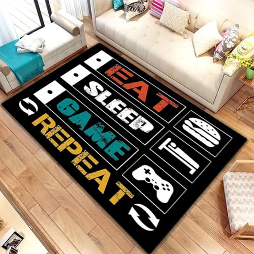 18meng Art Gaming Teppich 90x120 cm Modern Controller Graffiti Stil Wohnzimmer Teppich Jugendzimmer Jungen für Schlafzimmer Home Dekorative Gamer Teppich Ultra Soft rutschfeste Bodenmatte