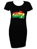 Tribal T-Shirts Damen Reggae Splash Kleid, Schwarz , L