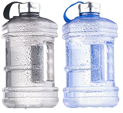 Speeron Wasserflasche: Auslaufsichere Trinkflasche mit Tragegriff, 2,3 l, BPA-frei, 2er-Set (Fitness-Trinkflasche, Trinkflasche mit Henkel, Wasserflaschen 2)