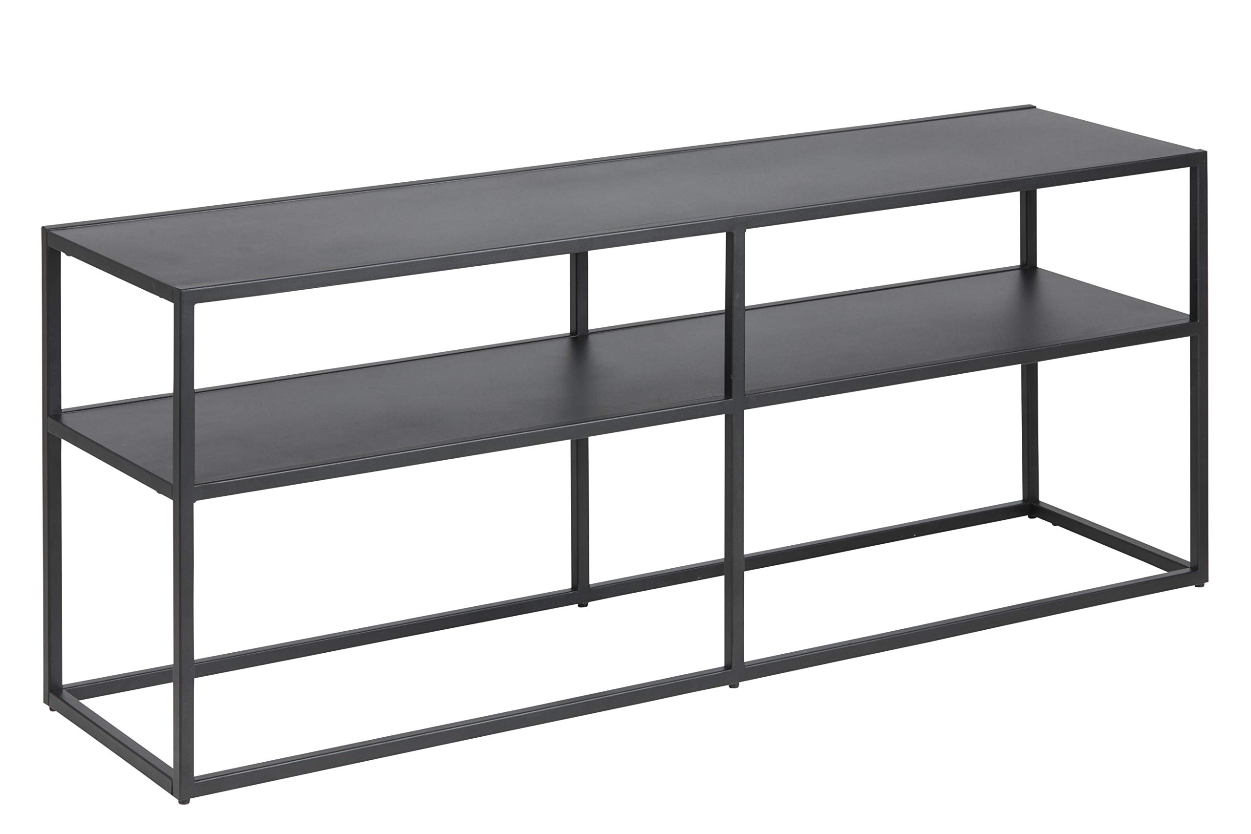 AC Design Furniture Nino TV Tisch, B: 120 x H: 46 x T: 30 cm, Schwarz, Metall, 1 Stk.