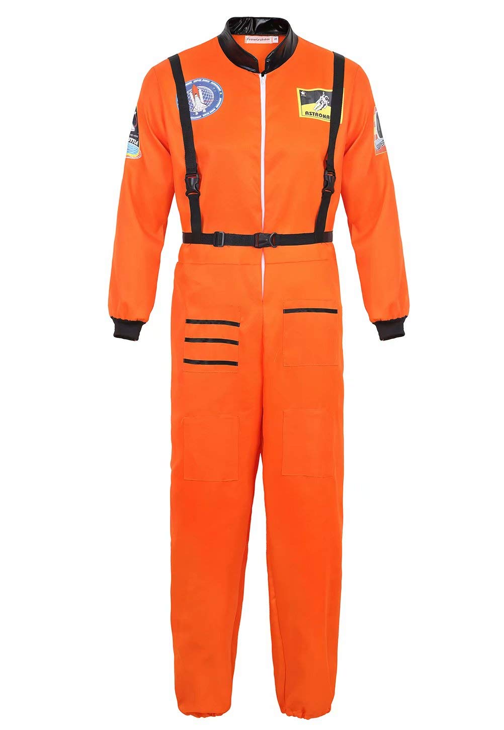 Josamogre Astronauten Kostüm Erwachsene Herren Kostüm Astronau Anzugt Weltraum Raumfahrer Halloween Cosplay Orange xl