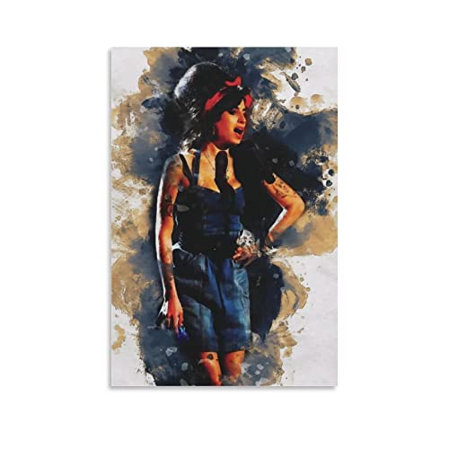 AIPHE Leinwand Bilder Kunst Amy Winehouse 60x90cm Kein Rahmen