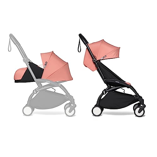 BABYZEN YOYO2 Kompletter Kinderwagen - Inklusive YOYO 0+ Neugeborenen Set (Ginger), Kinderwagengestell (Black) & 6+ Textilset (Ginger) - für Kleinkinder bis 22 kg