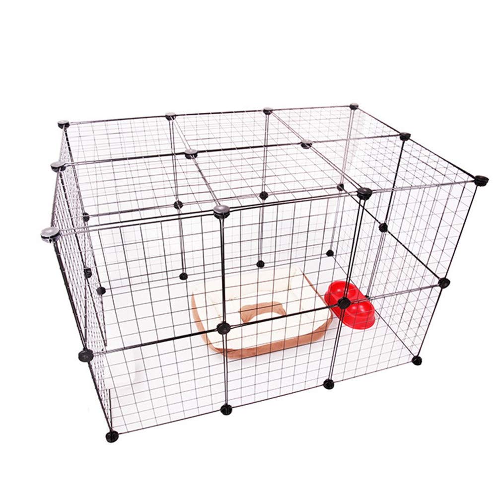 GYHH Haustier Zaun, 12 Stück Montage Zaun, Kleiner Hund Zaun Nähte Montage Cat Cage Haustier Zaun Barrier-Schwarz (6 Stück)