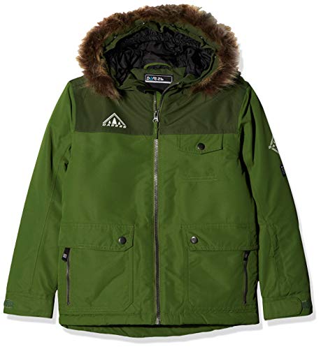 Dare 2b Unisex Kinder Reckless Wasserdicht und Atmungsaktiv Isoliert Kunstfell Kapuze Skijacke M Mantis Green / Racing Green