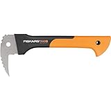 Fiskars Hand-Sappie zur Holzbearbeitung, Länge: 34,8 cm, Gehärtete Stahlklinge/Glasfaserverstärkter Kunststoffgriff, Inklusive Schutzhülle, Schwarz/Orange, WoodXpert, XA2, 1003622