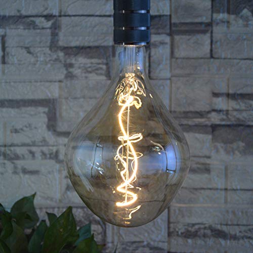 SD LUX E27 Vintage LED Leuchtmittel 5W große Spirale XXL A165 Bernsteinglas Pendelleuchte dekorative Glühbirnen dimmbar 250lm(entspricht 25W) Edison-Glühbirne Pendelleuchte Warmweiß 2200K, 1 Packung