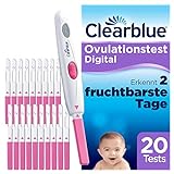 Clearblue Kinderwunsch Ovulationstest Kit Digital, 20 Tests + 1 digitale Testhalterung, Fruchtbarkeitstest für Frauen / Eisprung, nachweislich schneller schwanger werden