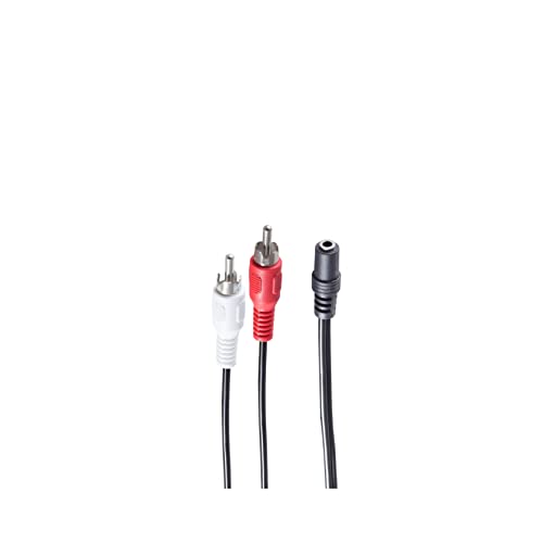 shiverpeaks BASIC-S Audiokabel, 2 x Cinchstecker - 3,5 mm Klinkenkupplung, 0,2 m, stereo, im Polybeutel mit (BS30851)