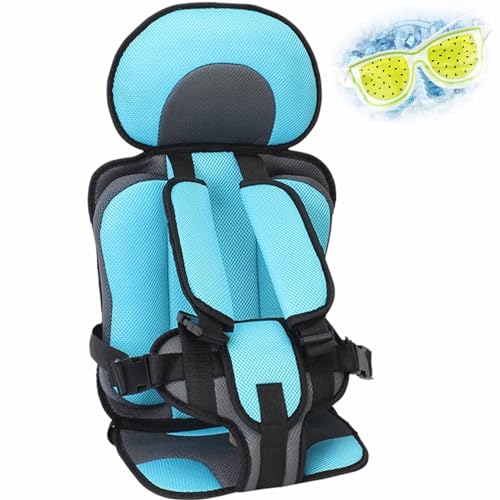 Auto-Kindersitz, einfacher tragbarer Auto-Sicherheitsgurt, 0–12 Jahre alter Auto-Sicherheitsgurtschutz, Premium-Sicherheitsgurtversteller für Kinder, verstellbare Schultergurte (S,Blue)