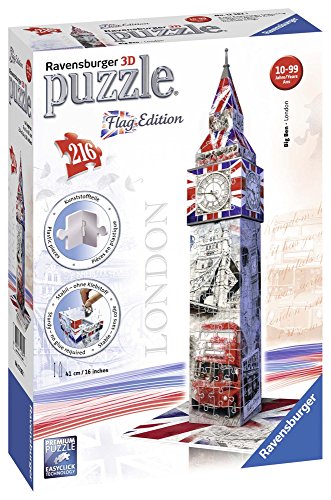 Ravensburger 12582 - Flag Edition Big Ben - 3D Puzzle-Bauwerke, 216 Teile