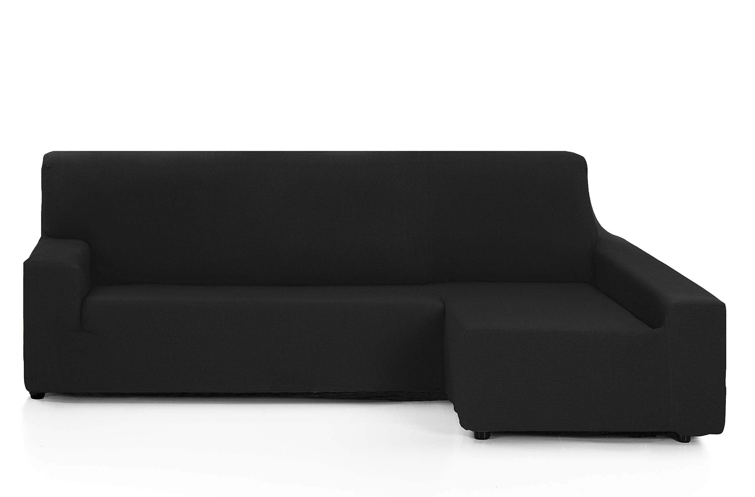 Martina Home - Elastischer Bezug für Sofa, Modell Túnez, Eckteil rechts, Stoff, Schwarz, 3-Sitzer, BRAZO DERECHO (visto de frente) 240 cm a 280 cm