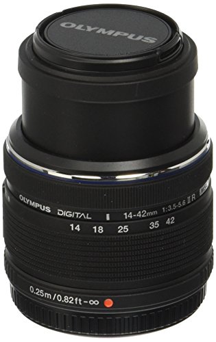 Olympus M.Zuiko Digital 14-42mm F3.5-5.6 II R Lens, for Micro Four Thirds Cameras (Black)