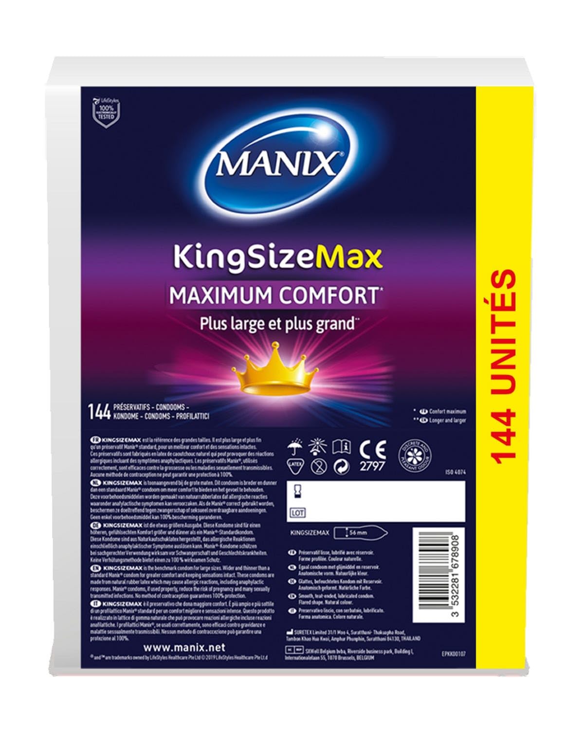 Manix King Size Kondome – Mega Pack of 144
