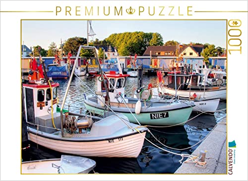 CALVENDO Puzzle Fischerboote in Niendorf 1000 Teile Lege-Größe 64 x 48 cm Foto-Puzzle Bild von Joachim Hasche