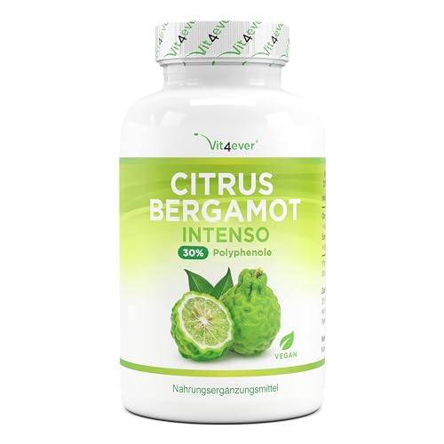 Citrus Bergamot - 120 Kapseln hochdosiert mit je 760 mg - Premium: 30% Polyphenole + Piperin - Kreuzung aus Zitronatzitrone & Bitterorange - Vegan - Laborgeprüft