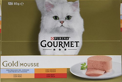 Purina Gourmet Gold Mousse Nassfutter für Katzen, 8 x (12 x 85g)