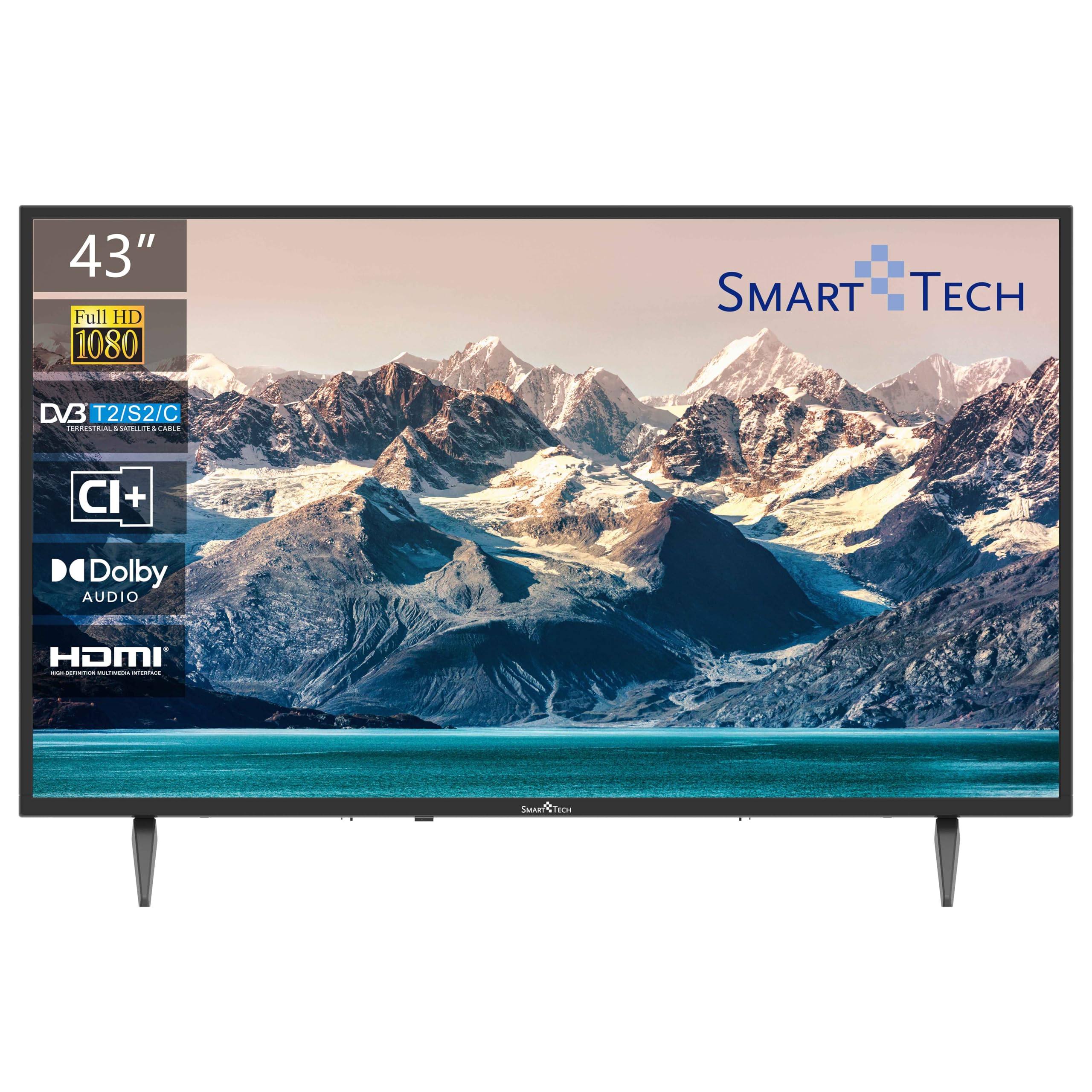 SMART TECH TV 43 Zoll Full HD Fernseher, DVB-T2/C/S2, Dolby Audio, Hotel Mode [43FN10T2]