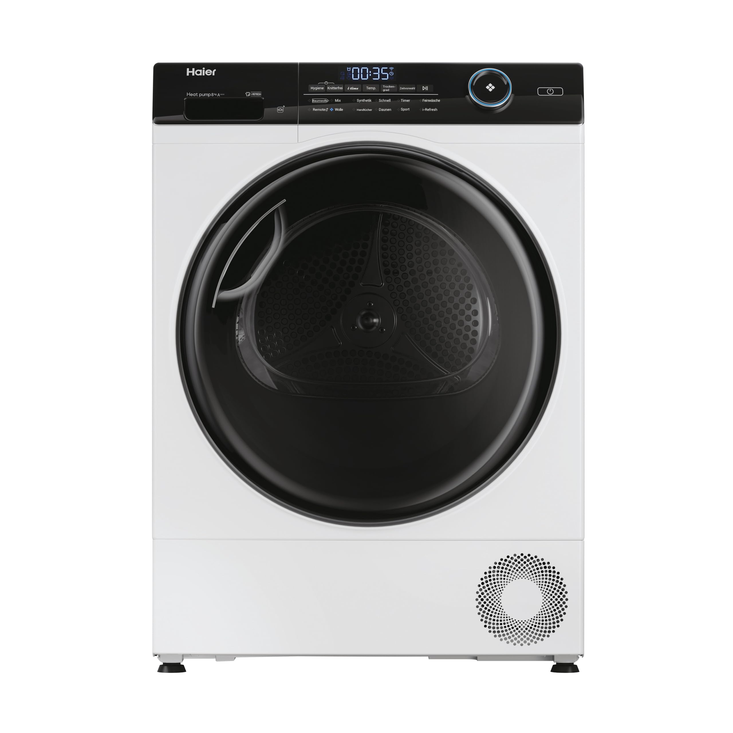 Haier I-PRO SERIE 5 HD81-A3959E Wärmepumpentrockner / 8 kg/A+++ / Smart Home - Wi-Fi & hOn App/Hygiene-Funktion/I-Refresh Dampfprogramm/Schontrommel