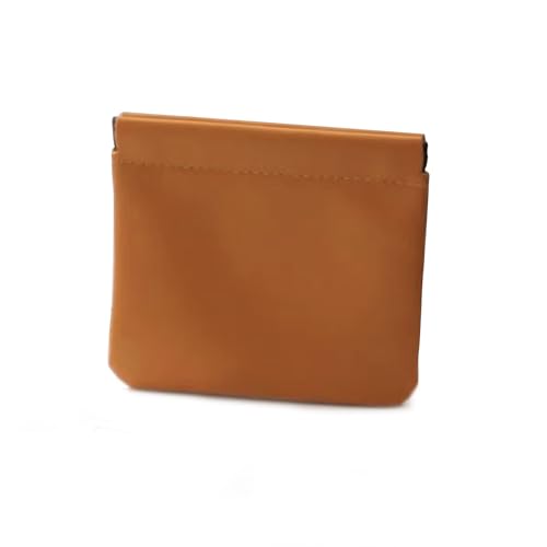 KaYno Comfortable, Soft, Lightweight, and Portable Lipstick Storage Bag Made of PU Leather in Amber orange Color
