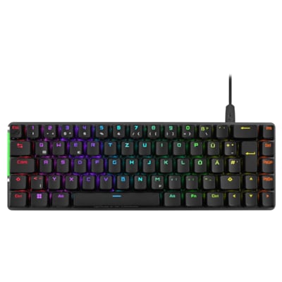 ASUS ROG Falchion Ace BLK RGB Gaming Tastatur (Deutsches Layout, 65% Formfaktor, Touch-Panel, mechanische ROG NX-Switches, 2X USB-C Anschlüsse, ergonom, Aura Sync, inkl. Tastaturabdeckung, schwarz)