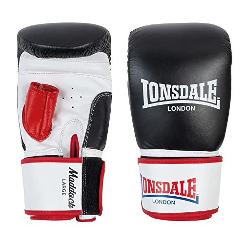 Lonsdale Boxsack-Handschuhe aus Leder Maddock Black/White/Red M