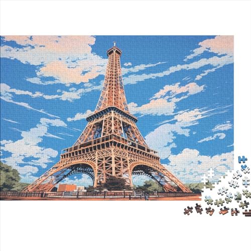 Eiffelturm Puzzles Für Erwachsene Landschaft 1000 Stück Lernspiel Hölzern Haus Dekoration Hochwertig Und Langlebig Für Erwachsene Und Kinder Ab 12 Jahren 1000pcs (75x50cm)