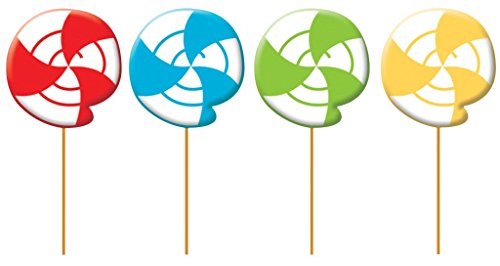 Creative Converting Sugar Buzz geformt Lollipop geformte Kerzen, 4 Zählen